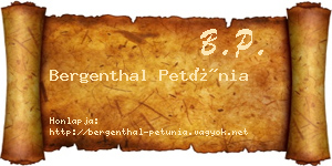 Bergenthal Petúnia névjegykártya